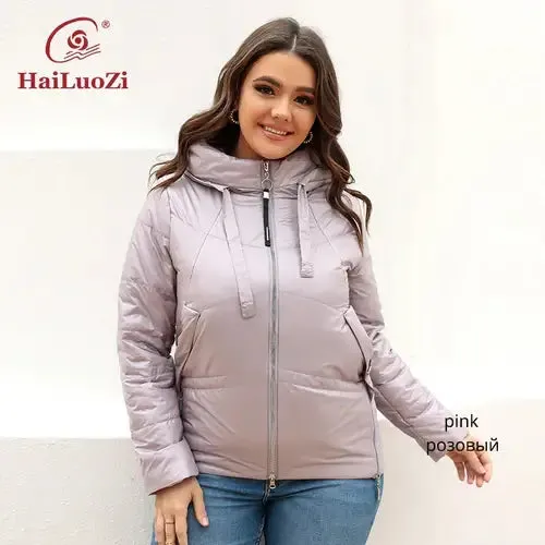 HaiLuoZi Spring Autumn Women's Jacket Casual Fashion Side Zipper Plus