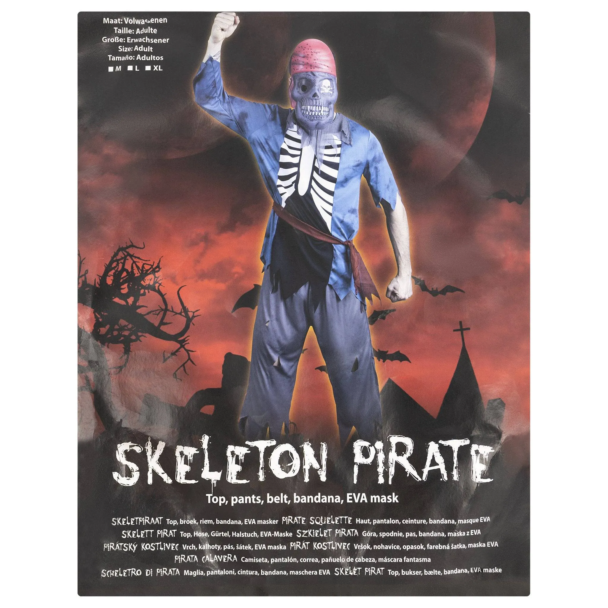 Halloween Costume - Men's - Skeleton Pirate - XL