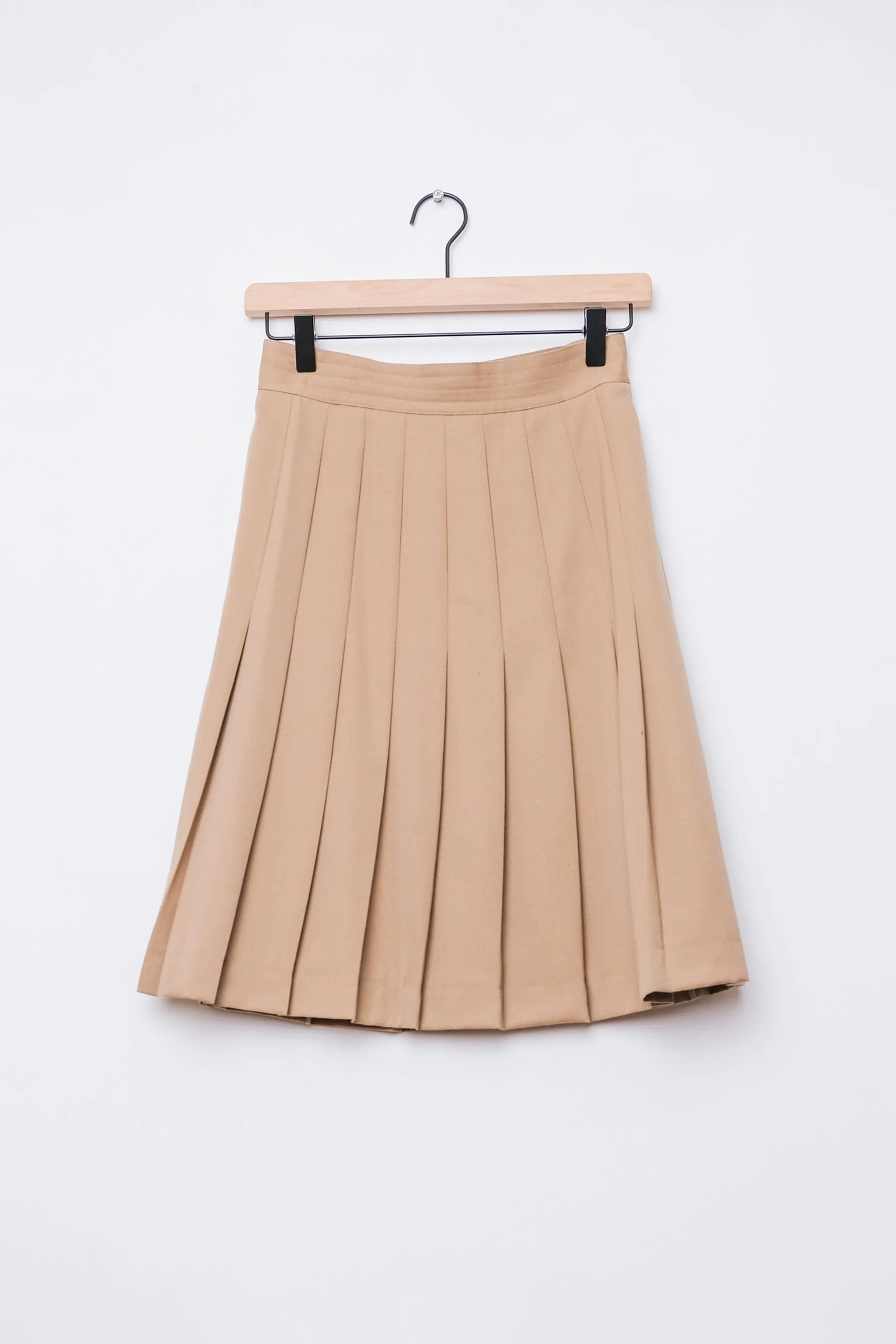 Harvé Benard Ltd Khaki Pleated Wool Skirt US 4, 90's