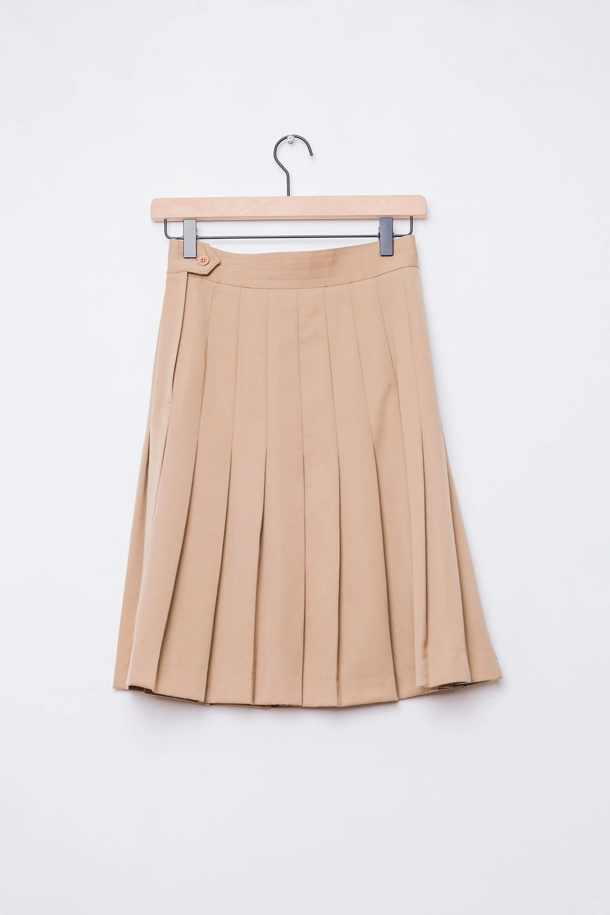 Harvé Benard Ltd Khaki Pleated Wool Skirt US 4, 90's