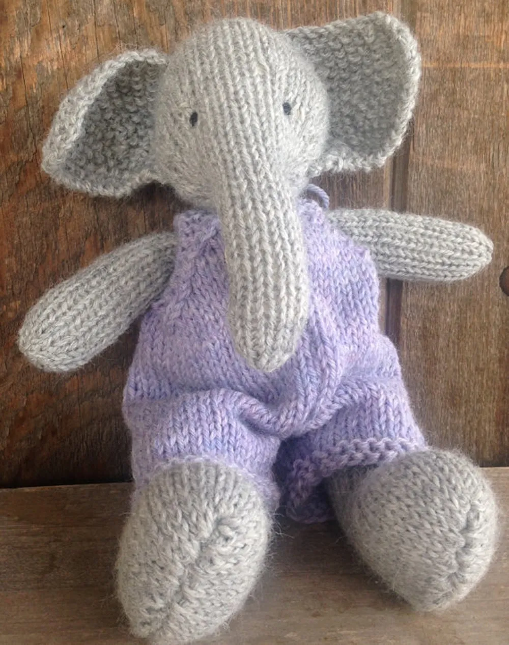 Heirloom Quality Natural Wool Stuffed Elephant - USA