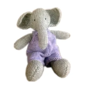 Heirloom Quality Natural Wool Stuffed Elephant - USA