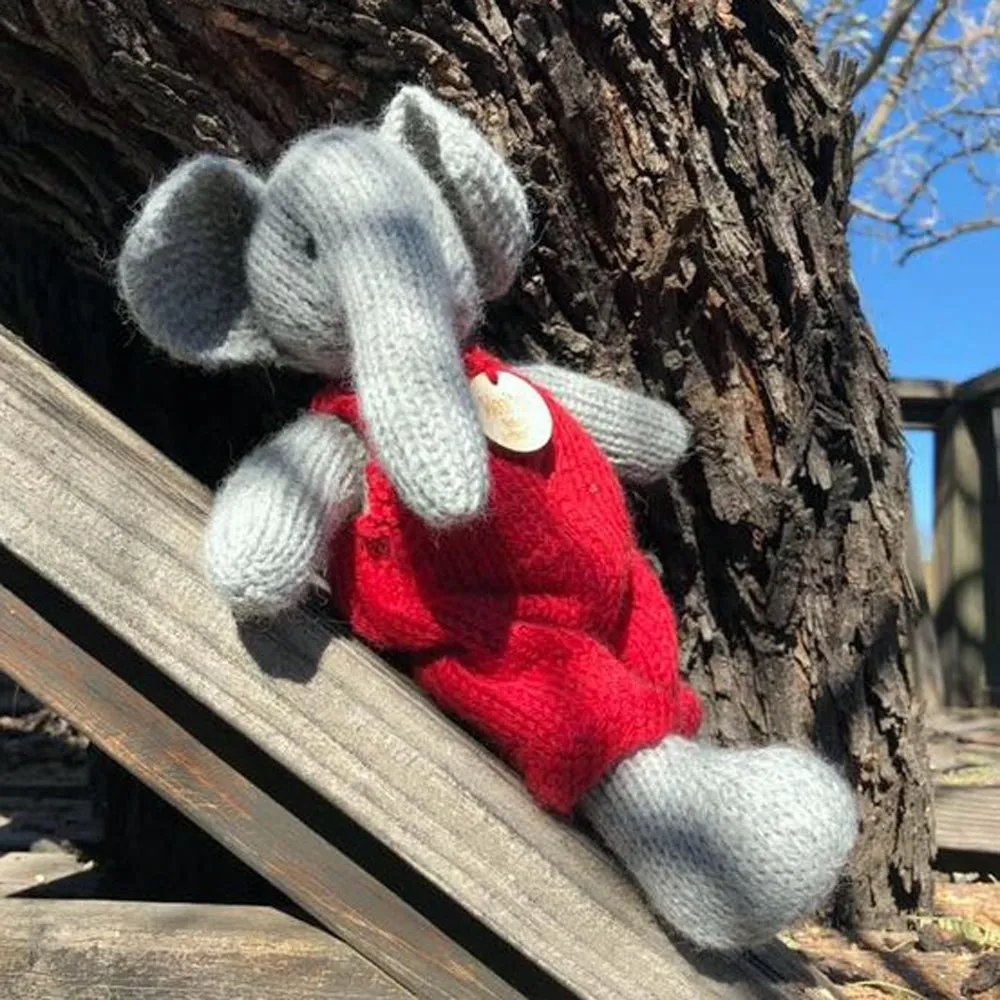 Heirloom Quality Natural Wool Stuffed Elephant - USA