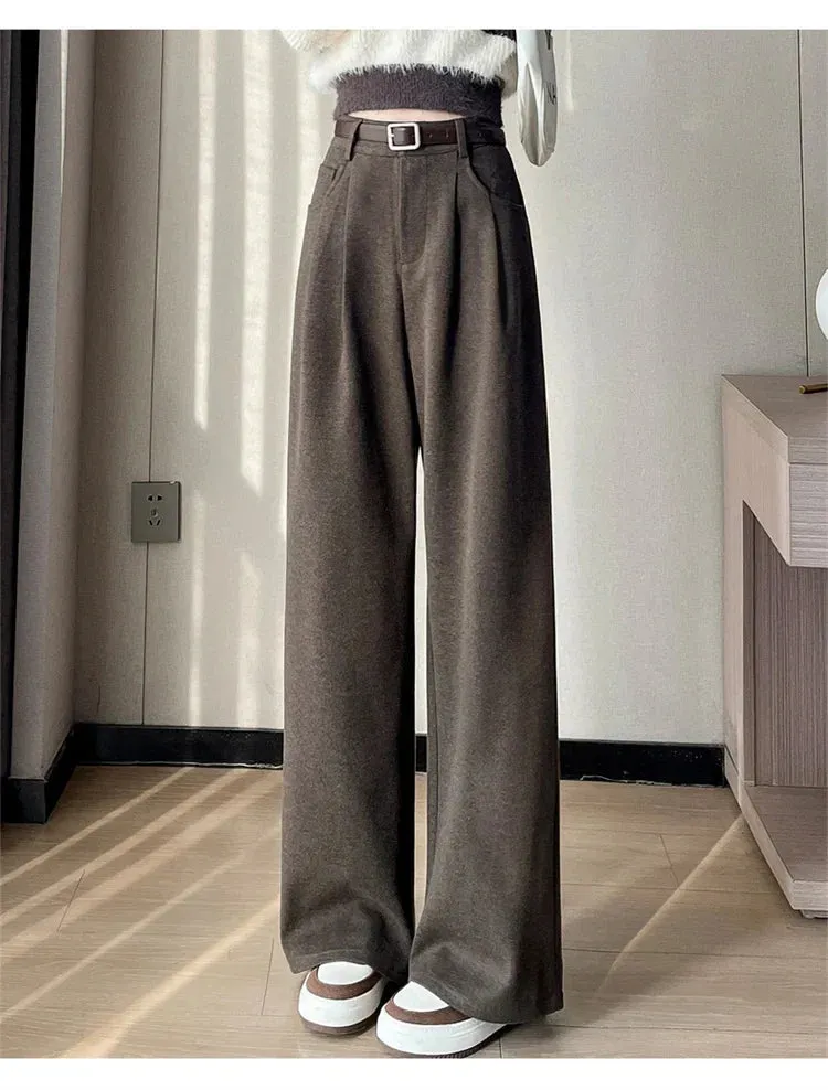 High Waist Straight Trousers