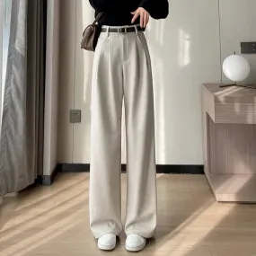 High Waist Straight Trousers