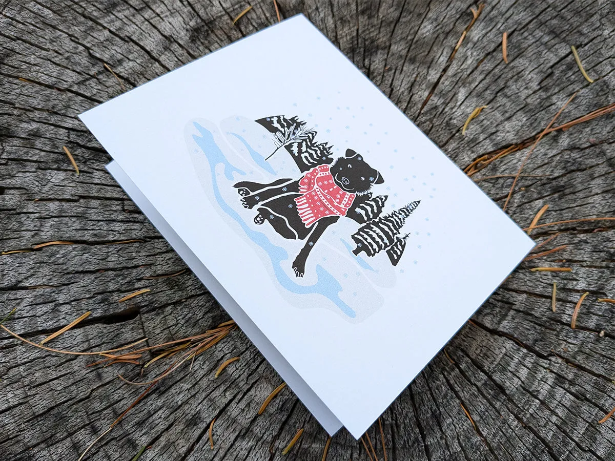 Holiday Pup Blank Greeting Card