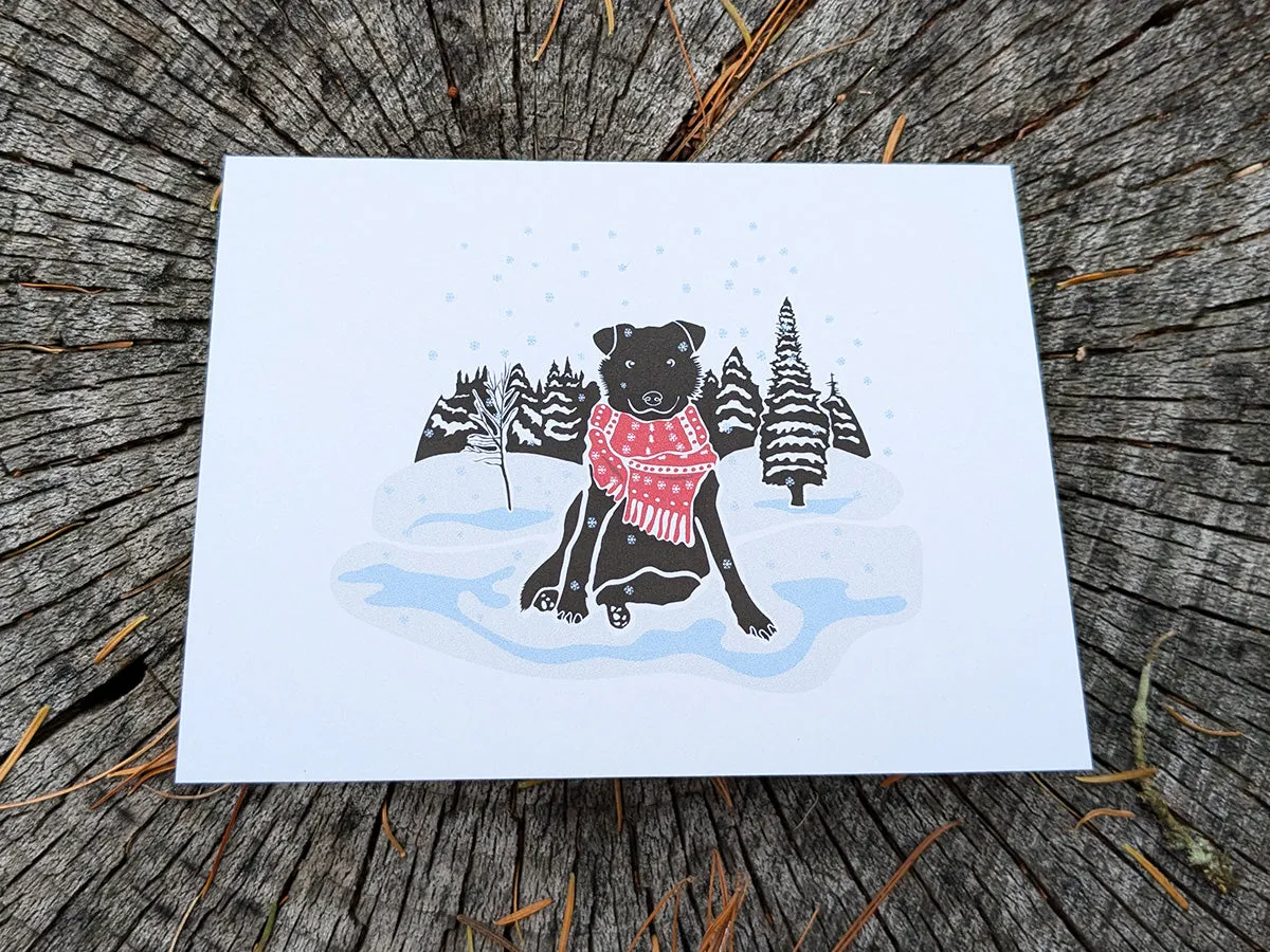 Holiday Pup Blank Greeting Card