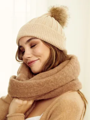 Holly Pom Pom Beanie - Beige