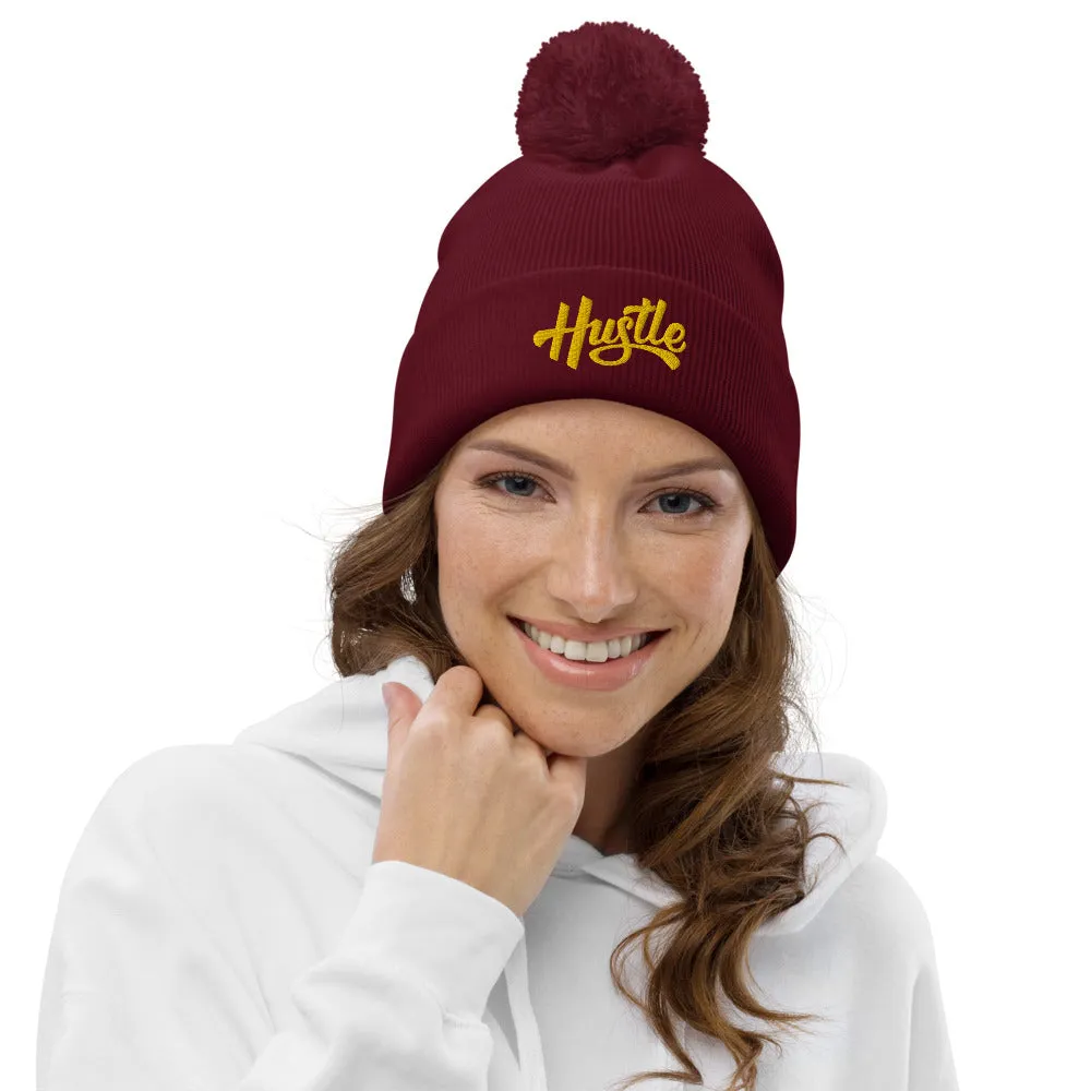 HUSTLE POM POM BEANIE