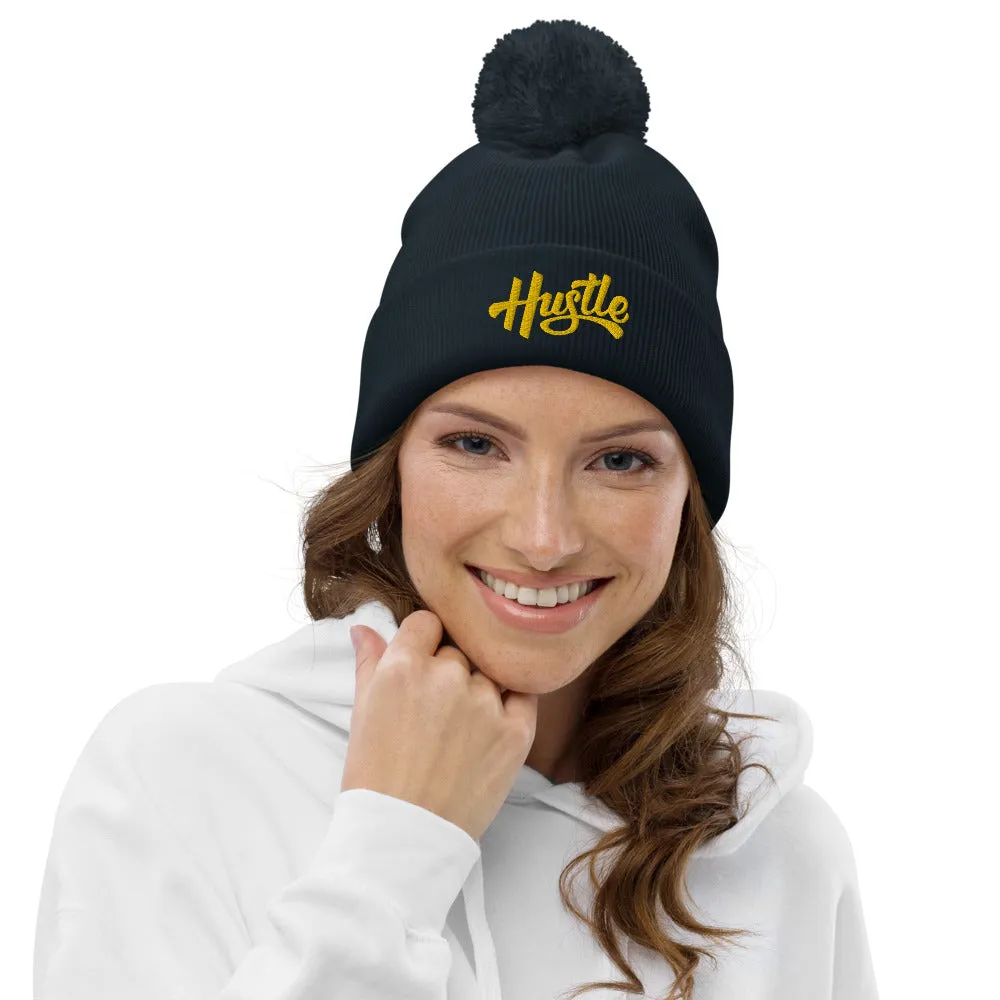 HUSTLE POM POM BEANIE