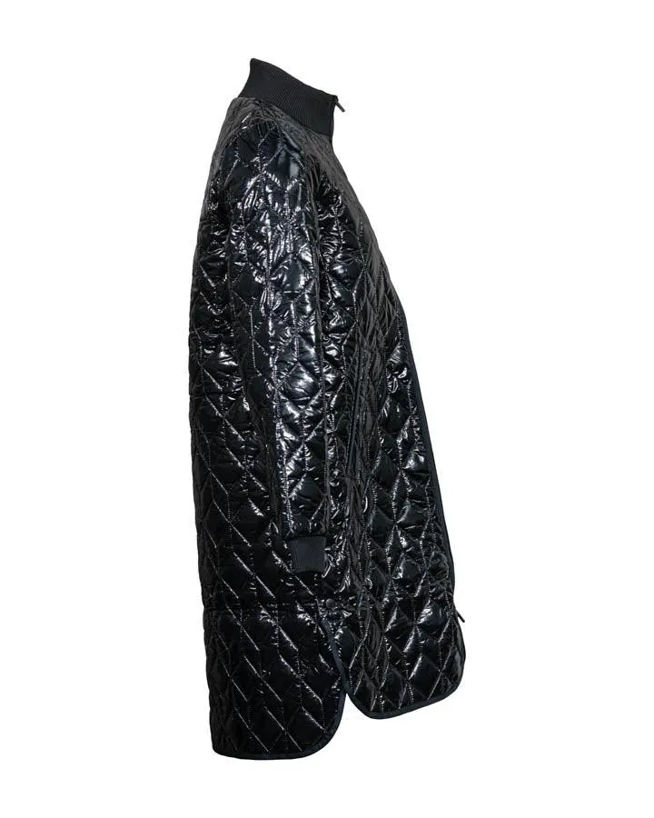 Ilse Jacobsen Glossy Long Quilted Jacket