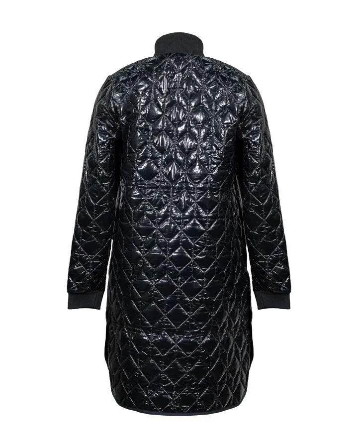 Ilse Jacobsen Glossy Long Quilted Jacket