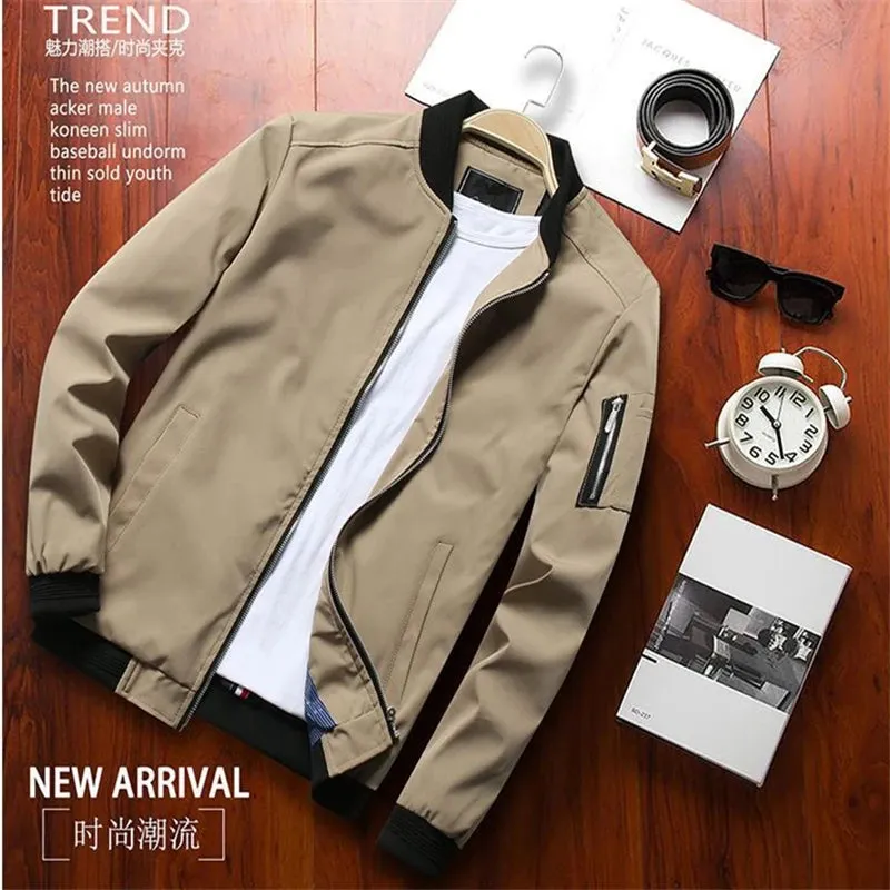 Jacket Men Fashion Casual Slim Mens Jacket Sportswear Bomber Jacket Mens jackets men and Coats Plus Size S- 6XL  9900