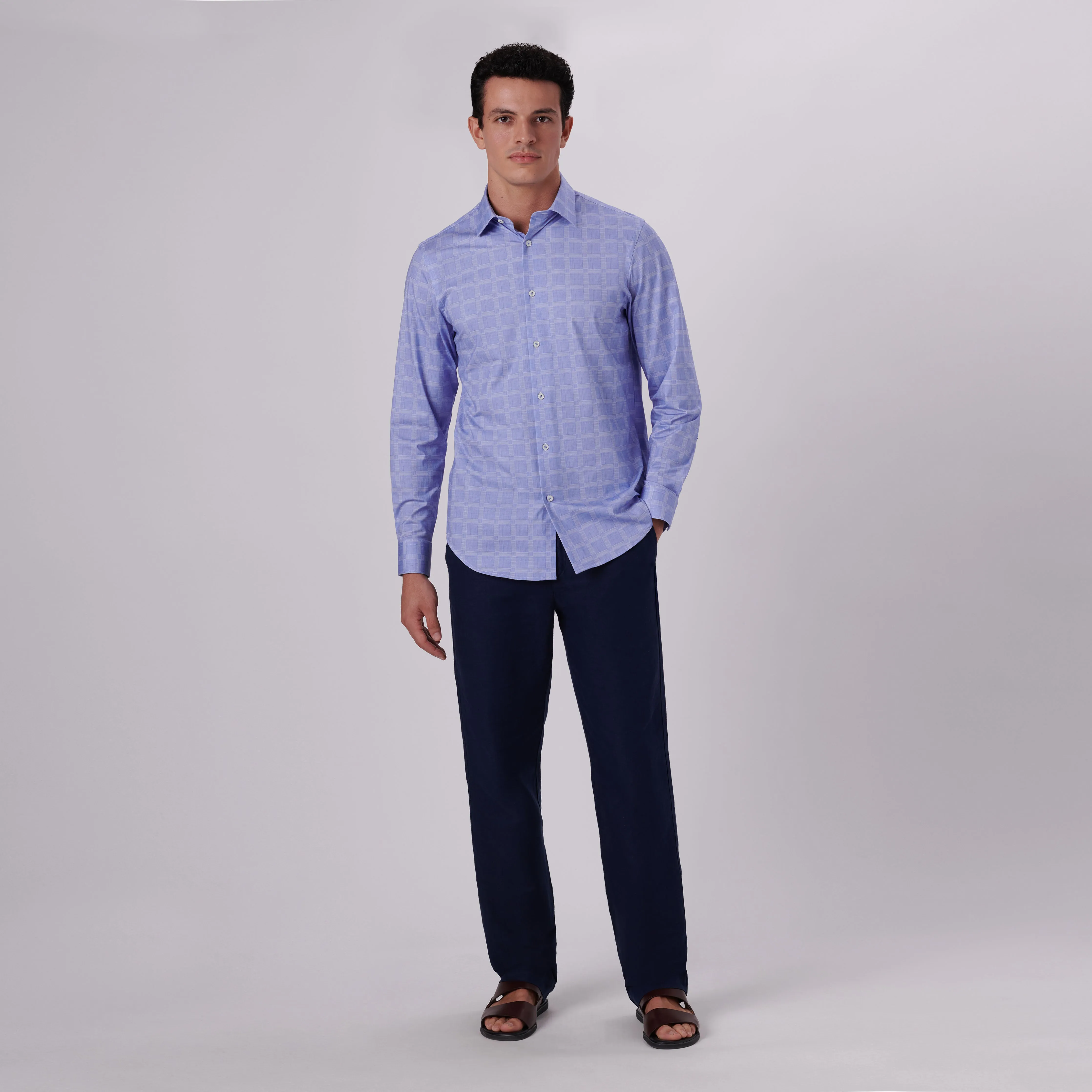 James Windowpane Check Print OoohCotton Shirt