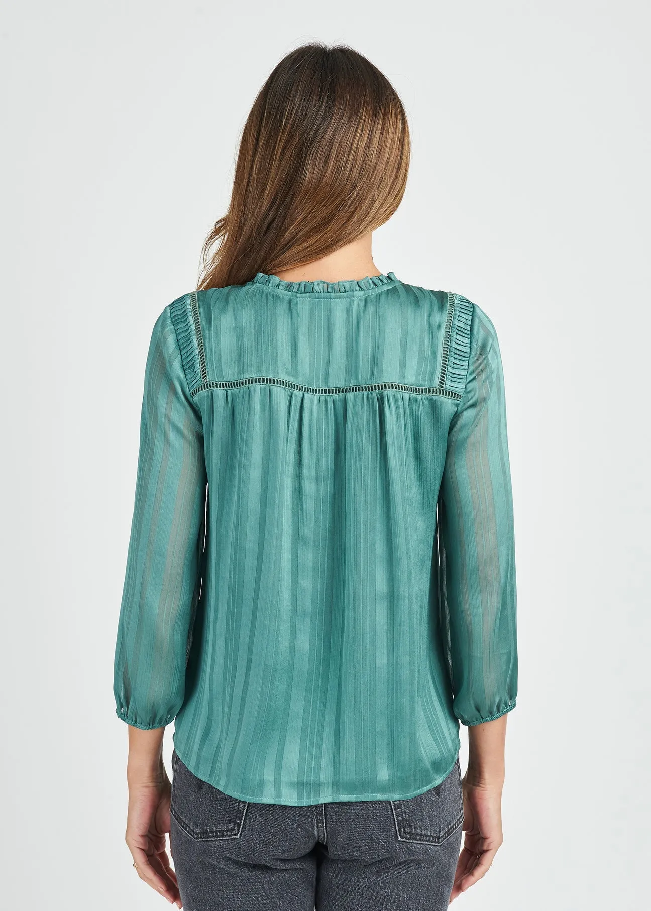 Jaycee Pleated Long Sleeve Top