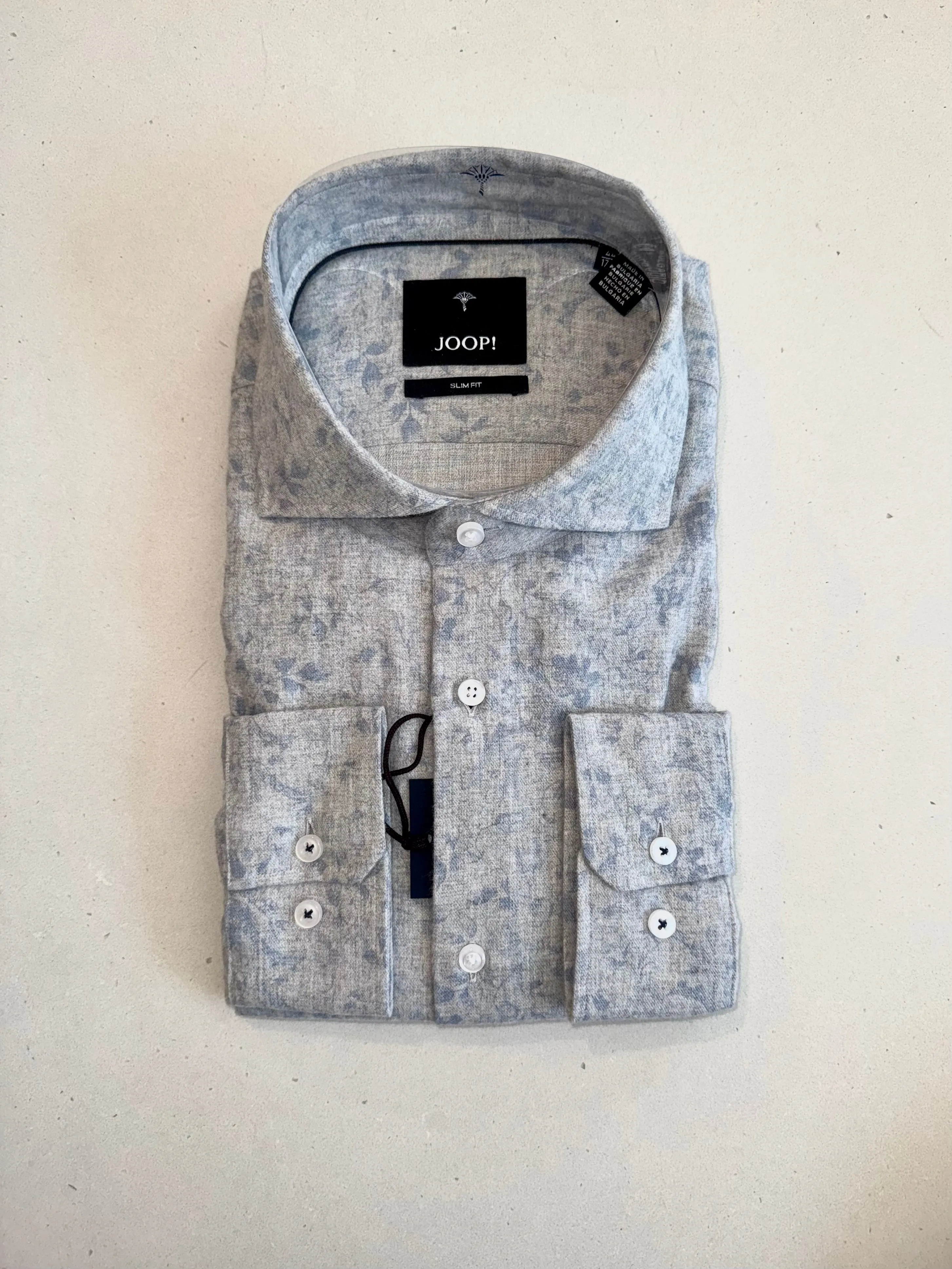 JOOP Flannel Shirt Floral | GREY BLUE