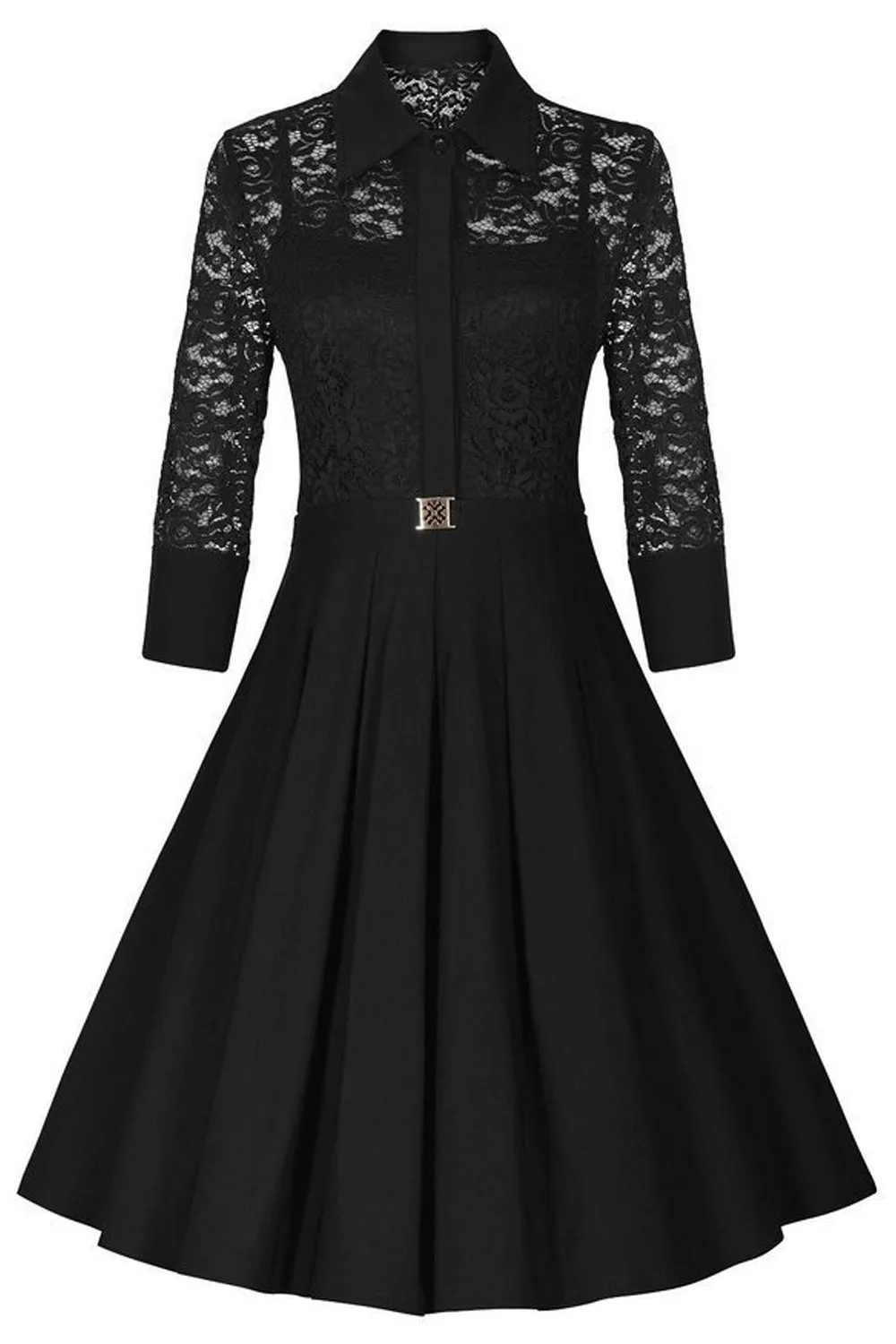 Ketty More Women Collar Halter Skirt Style Slim Waist Lace Dress-KMWD271