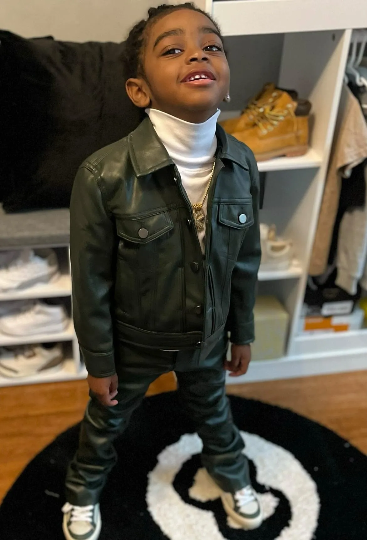 Kids Thriller Trucker Jacket (Olive)