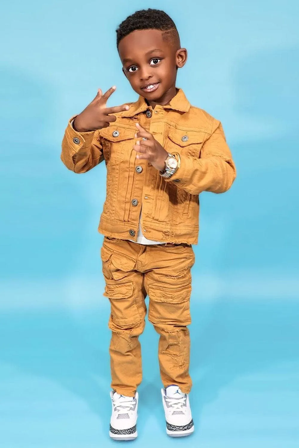 Kids Tribeca Twill Trucker Jacket (Desert)