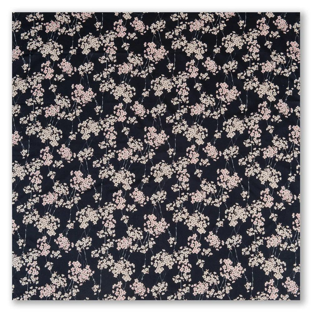 Large Black Cherry Blossom Japanese Furoshiki