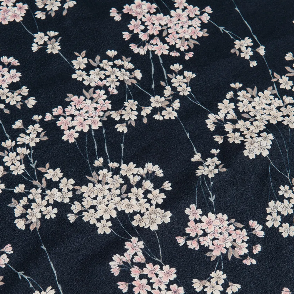 Large Black Cherry Blossom Japanese Furoshiki