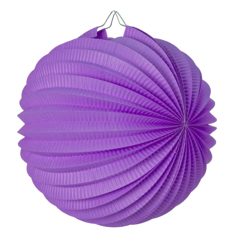 Lavender Pleated Paper Lantern - 30cm