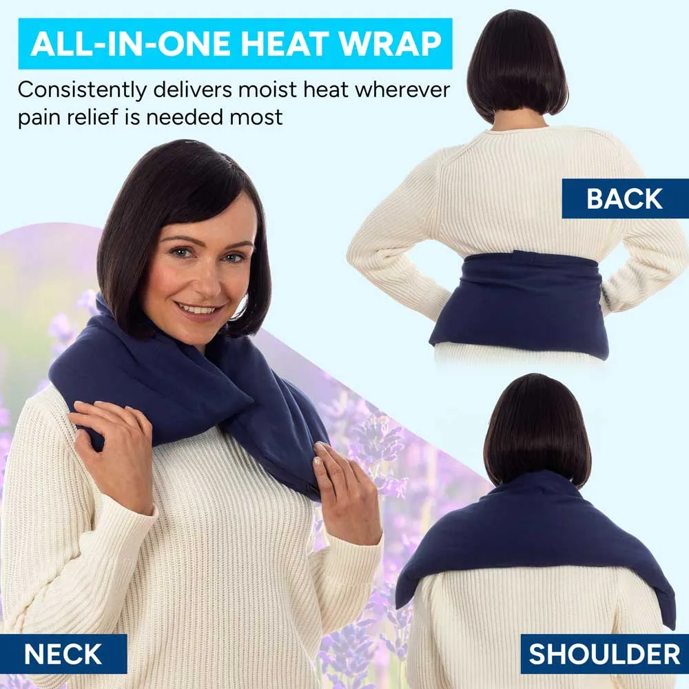 Lavender-Scented Shoulder and Body Heating Wrap - 9"x29", Moist Hot Cold Pack - Bean Bag Warmer