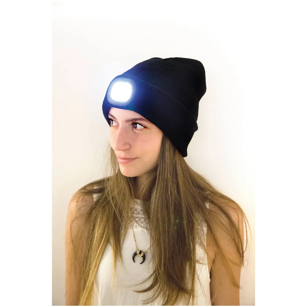 Light Up Beanie Hat - Black