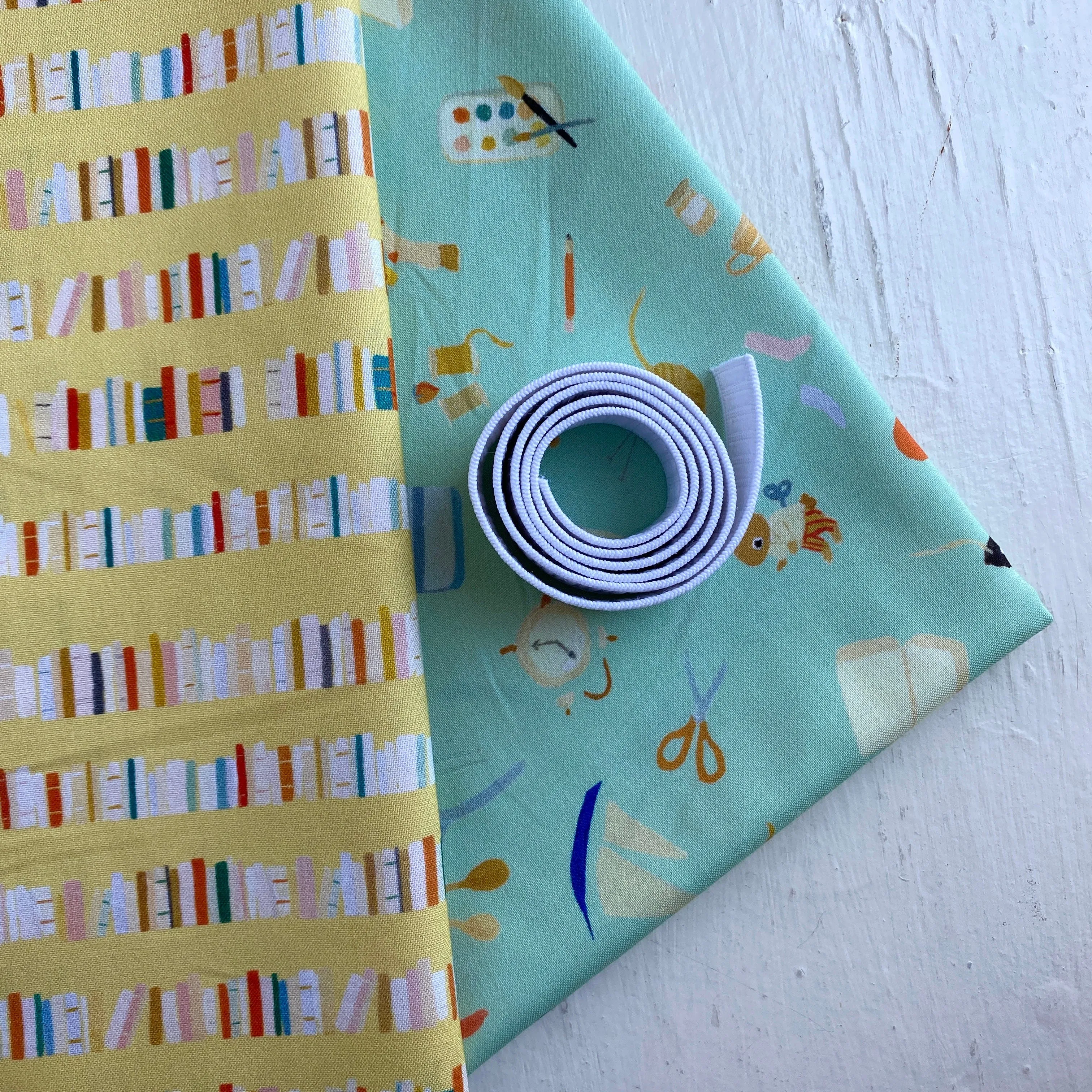 Littlest Family's Big Day - Child's Skirt Kit - Mint Toss with Yellow Library Cuff