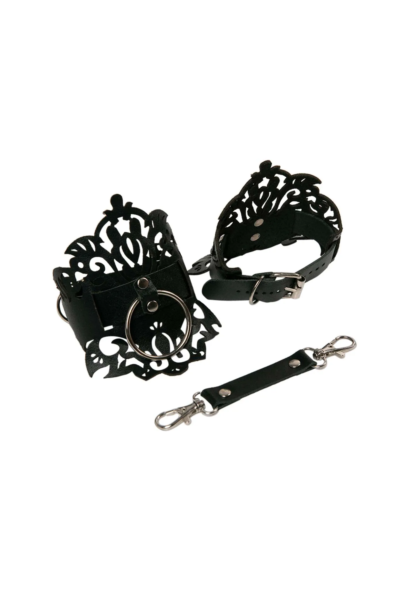 Lucy Lasercut Leather Handcuffs