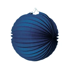 Marine Blue Pleated Paper Lantern - 20cm