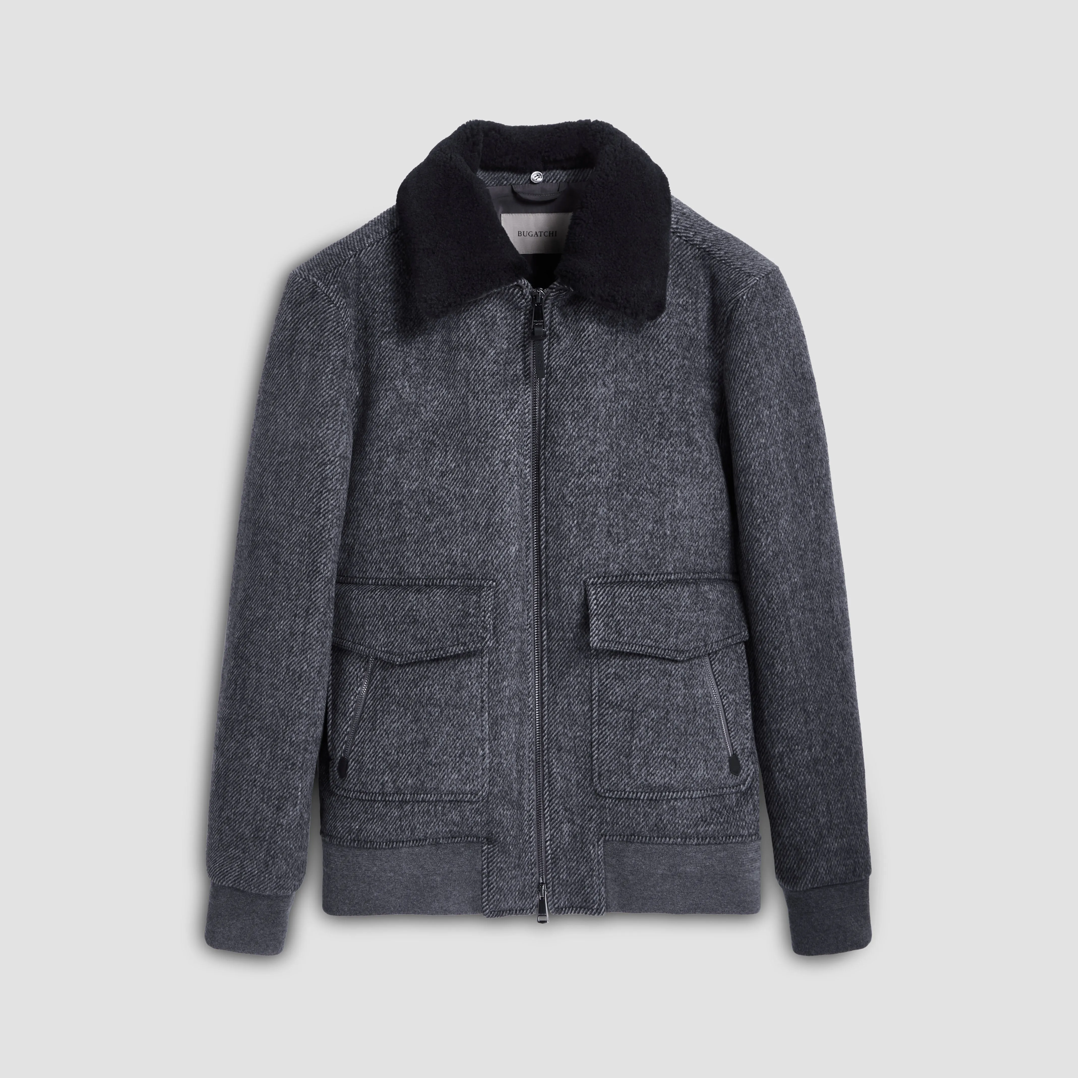 Marled Wool Bomber Jacket