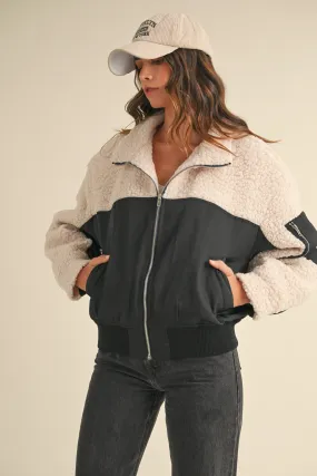 Maxine Shearling Bomber Jacket