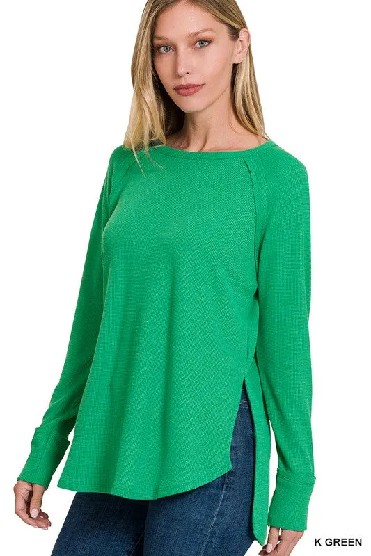 Melange Baby Waffle Long Sleeve Top