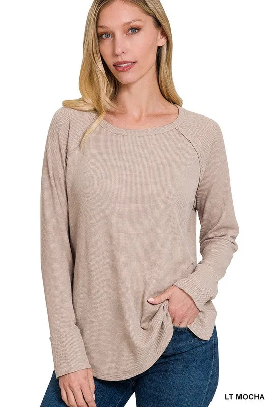 Melange Baby Waffle Long Sleeve Top