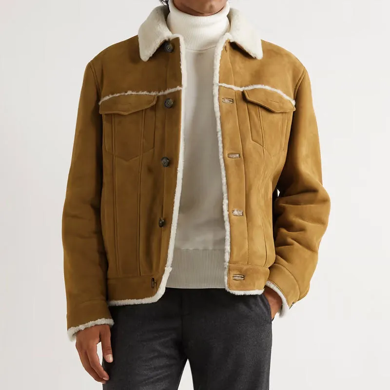 Men Best Looking Style Heiden Shearling Leather Jacket