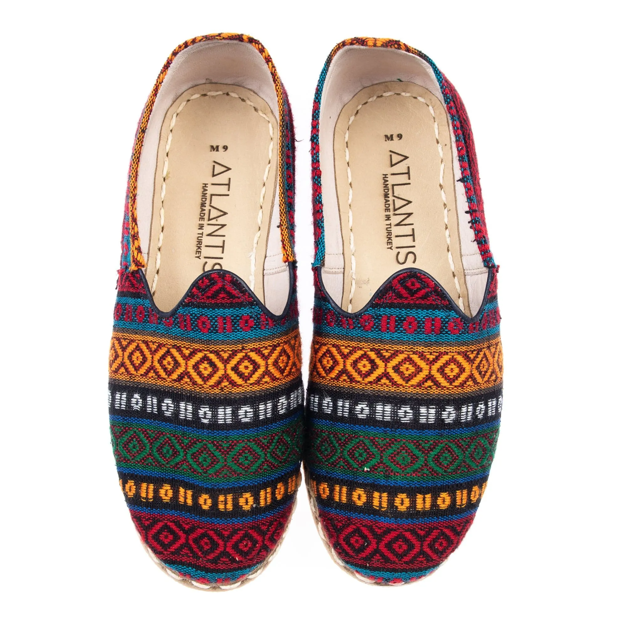 Men's Burgundy Kilim Slip On Shoes