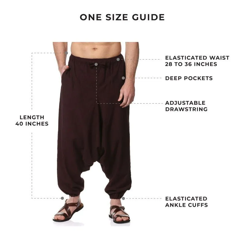 Men's Harem Pant | Maroon | Fits Waist Size 28" to 36"