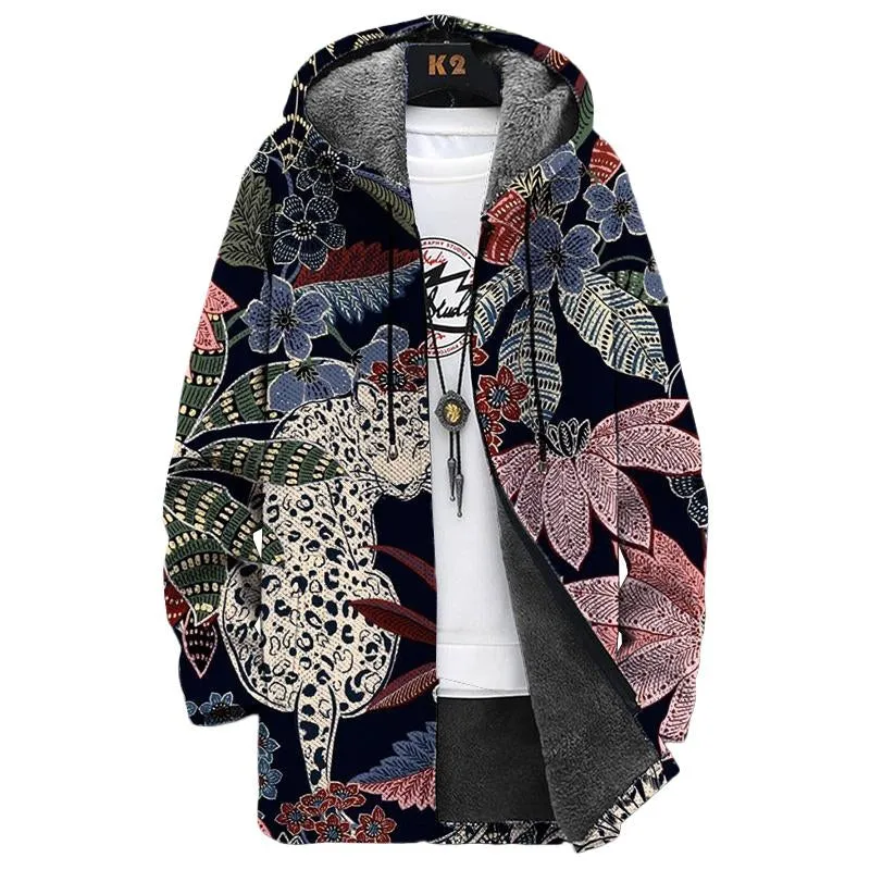 Men's Printed Hooded Fleece Jacket 02665928YY