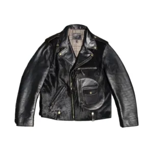 Men's Shearling Leather Jacket - Motorcycle Style Outwear