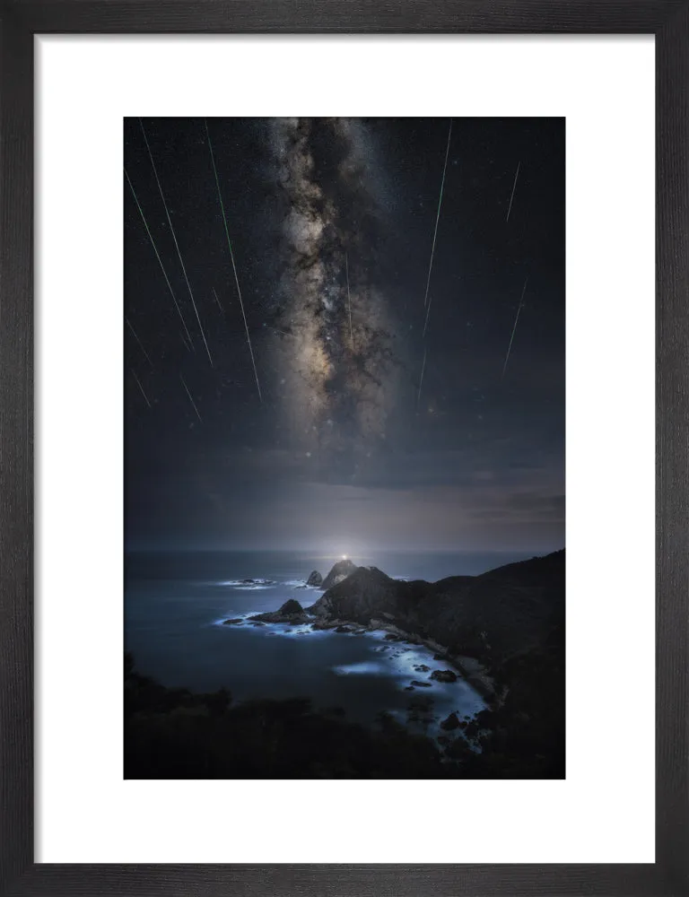 Meteor Shower Over the Lighthouse (2024 Custom Print)