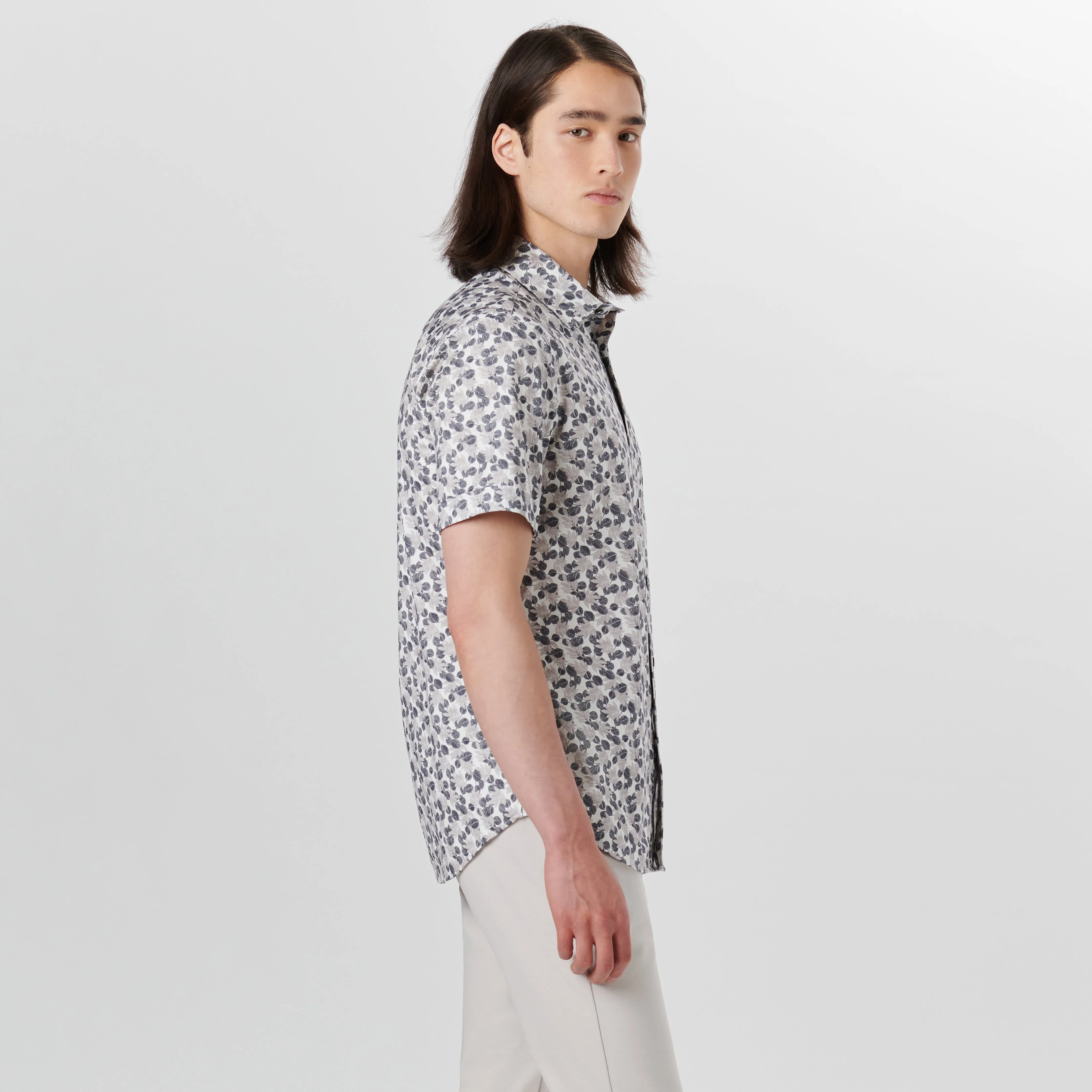 Miles Leaf Print OoohCotton Short Sleeve Shirt