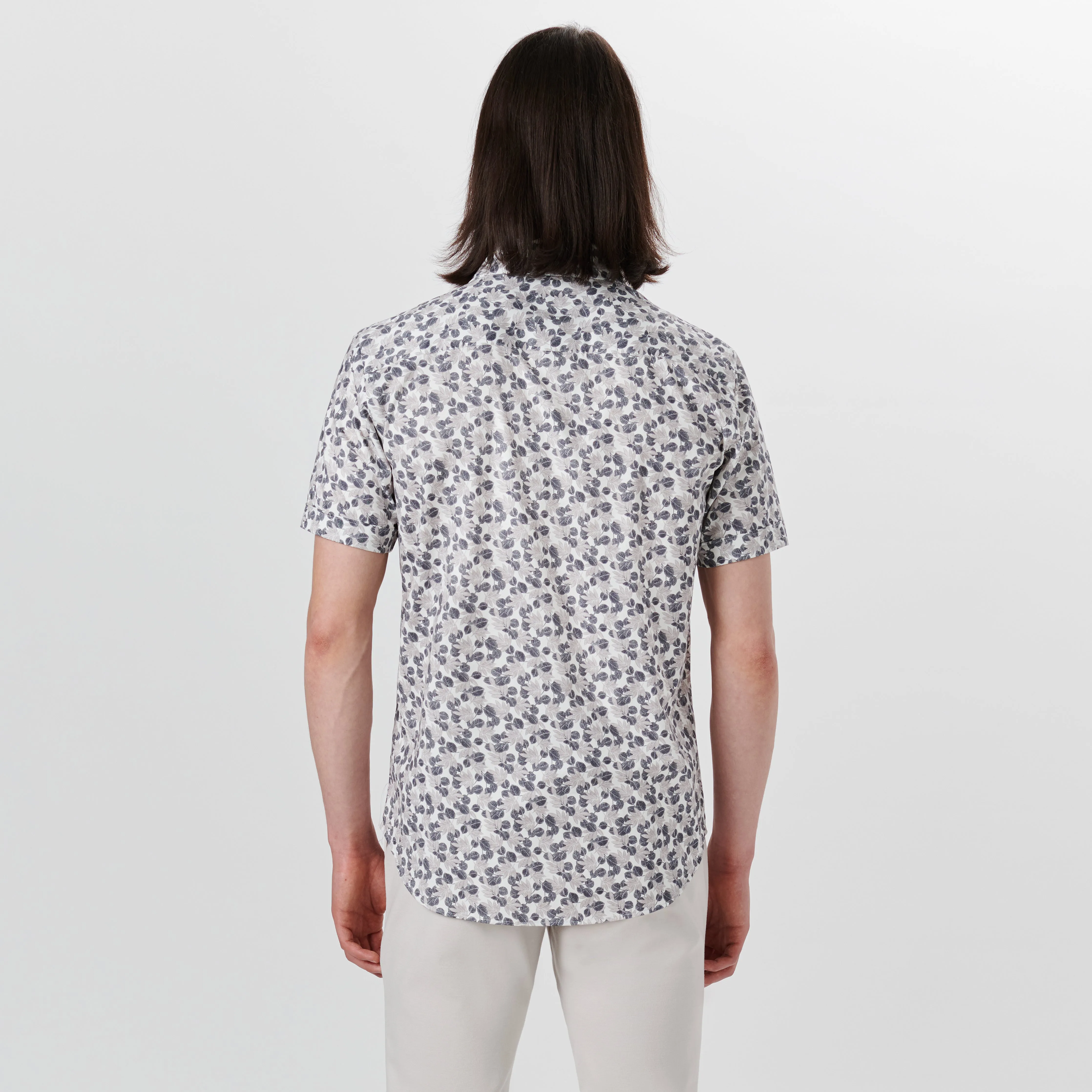 Miles Leaf Print OoohCotton Short Sleeve Shirt