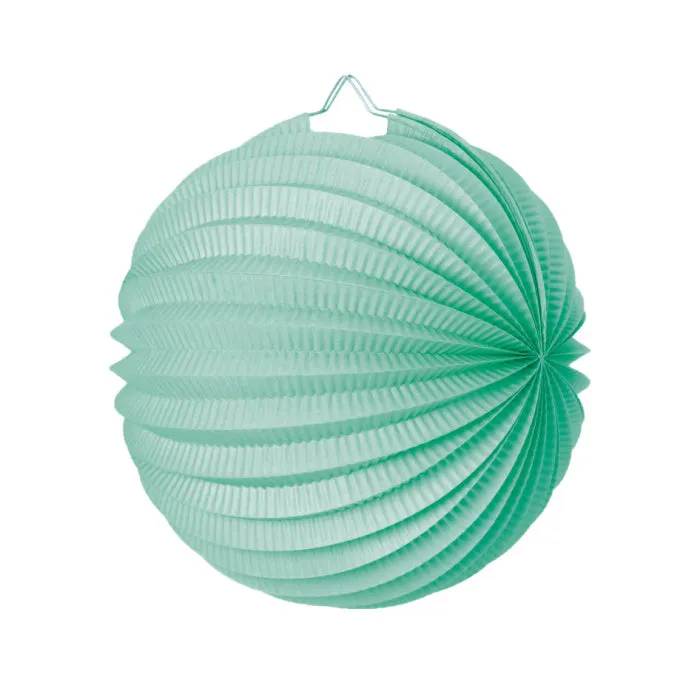 Mint Pleated Paper Lantern - 20cm