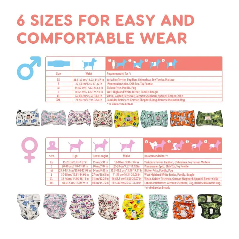 Misoko reusable diapers for female dogs, with puppies, mint