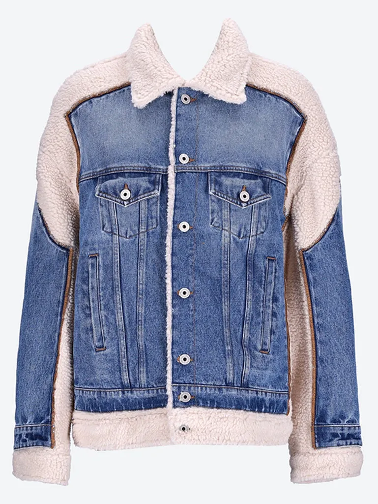 Mix shearling denim jacket