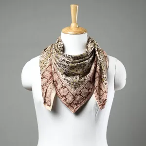 Multicolor - Pedana Kalamkari Block Printed Natural Dyed Cotton Scarf 28