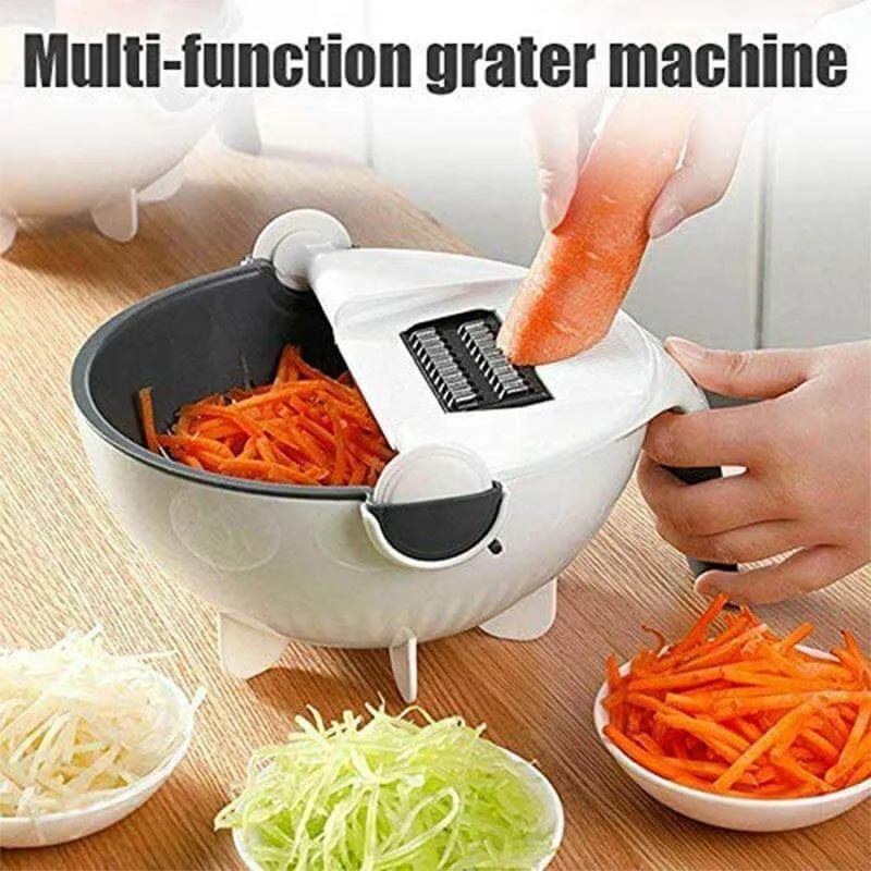 Multifunctional Rotate Vegetable Cutter With Drain Basket