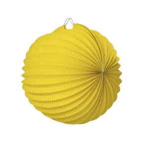 Mustard Yellow Pleated Paper Lantern - 20cm