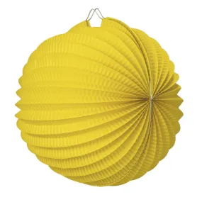 Mustard Yellow Pleated Paper Lantern - 30cm